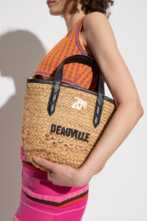 logo print structure tote bag Nero Beige Le Baby Beach Bag shoulder bag Zadig Voltaire SchaferandweinerShops Canada